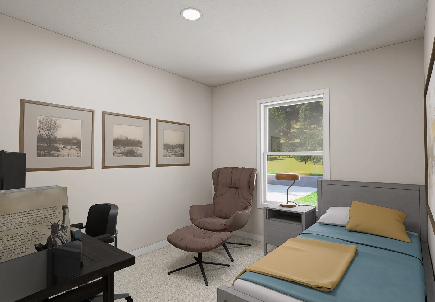 The 5019 IMAGINE Guest Bedroom. This Manufactured Mobile Home features 3 bedrooms and 2 baths.