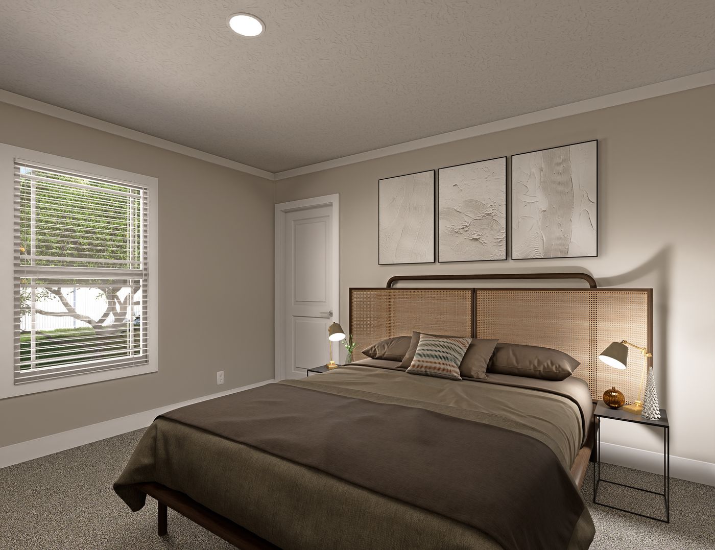 The CLASSIC 60B Bedroom. This Manufactured Mobile Home features 3 bedrooms and 2 baths.