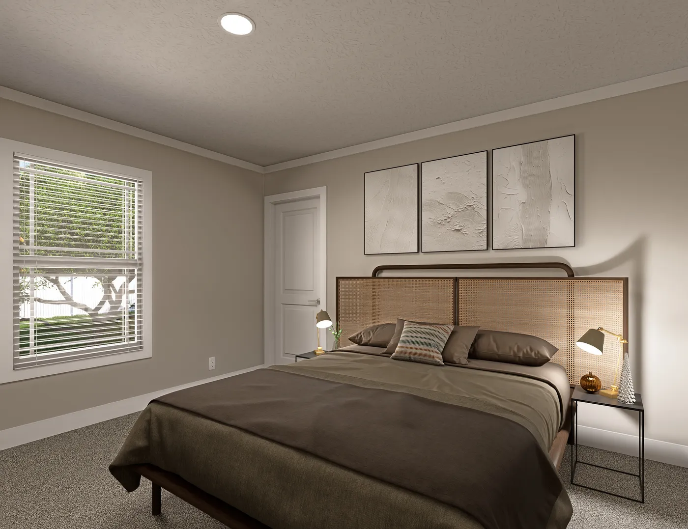 The CLASSIC 60B Bedroom. This Manufactured Mobile Home features 3 bedrooms and 2 baths.