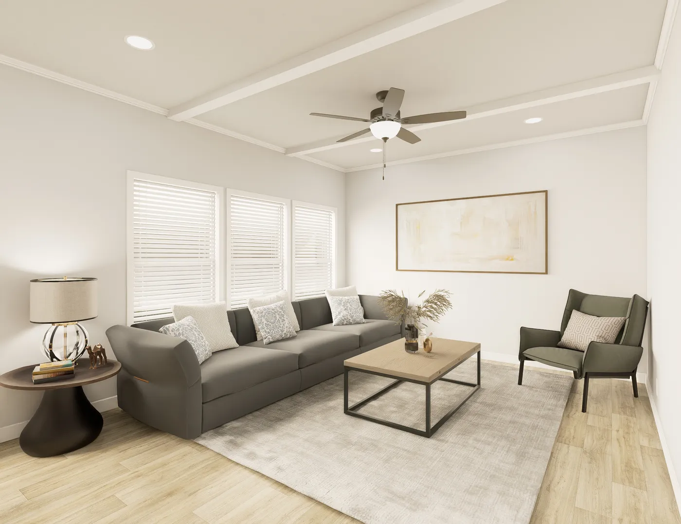 The THE ELITE 52 Family Room. This Manufactured Mobile Home features 3 bedrooms and 2 baths.