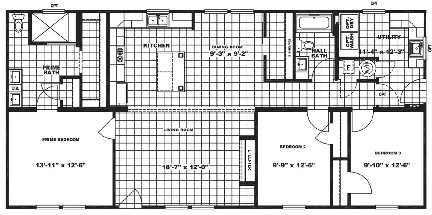The WOODBRIDGE II Exterior. This Manufactured Mobile Home features 3 bedrooms and 2 baths.