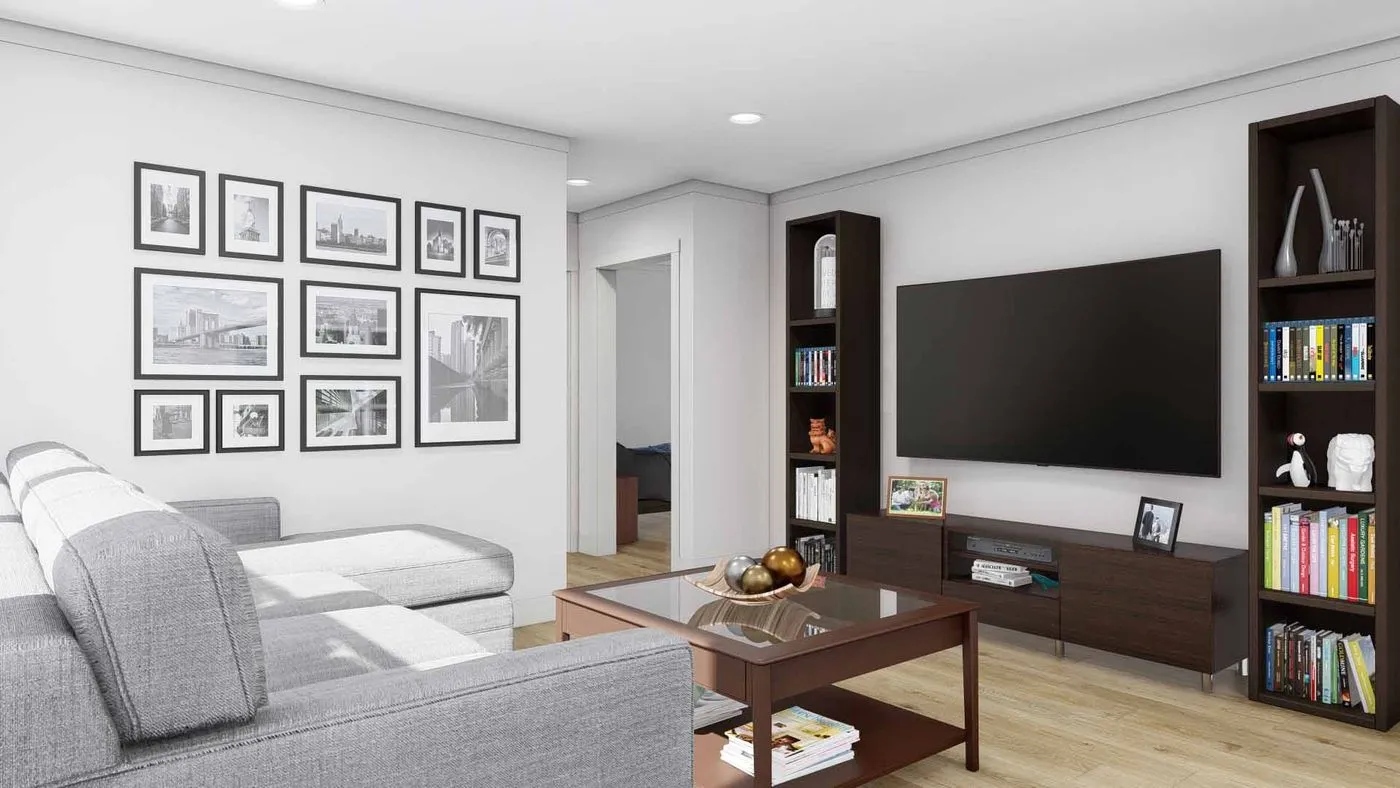 The HERE COMES THE SUN Living Room. This Manufactured Mobile Home features 3 bedrooms and 2 baths.