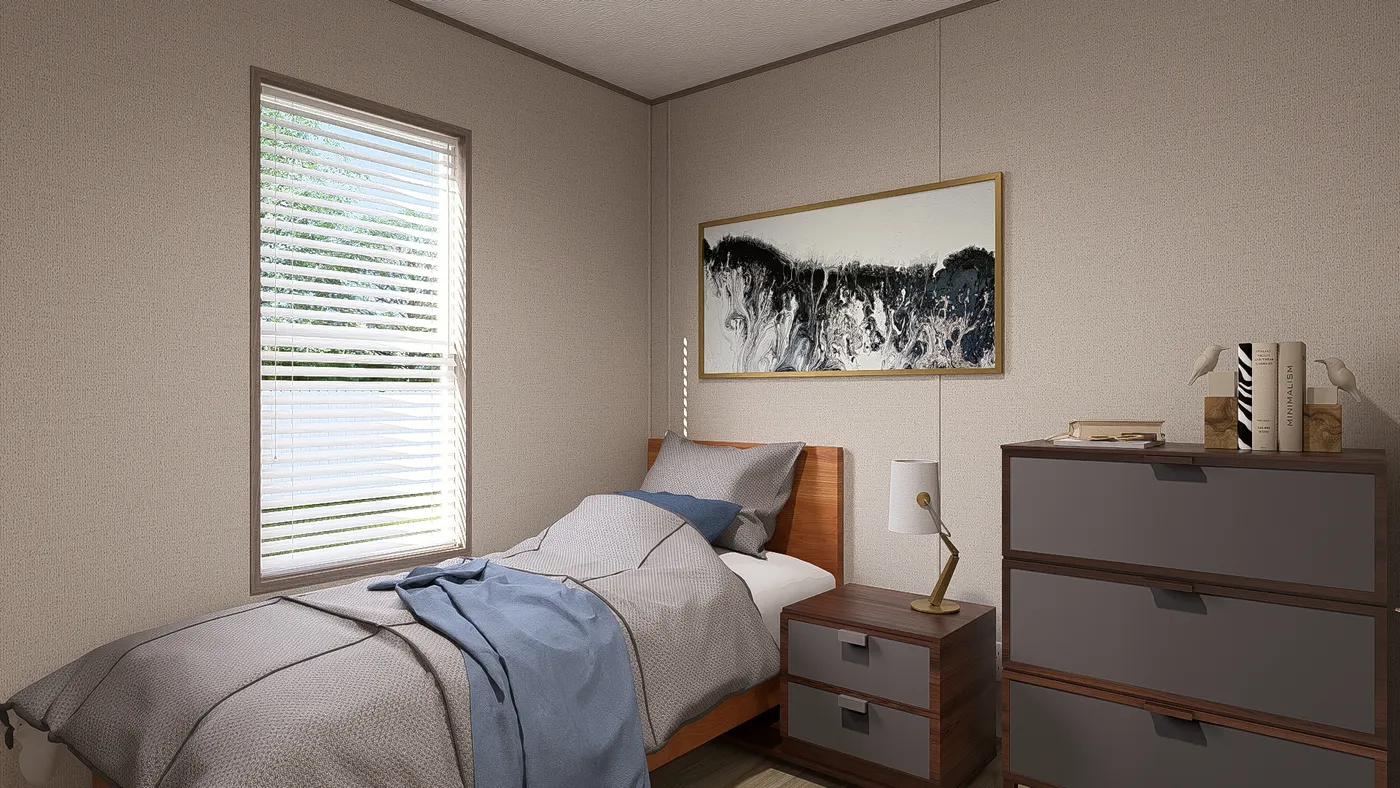 The BLAZER 66 F Bedroom. This Manufactured Mobile Home features 3 bedrooms and 2 baths.