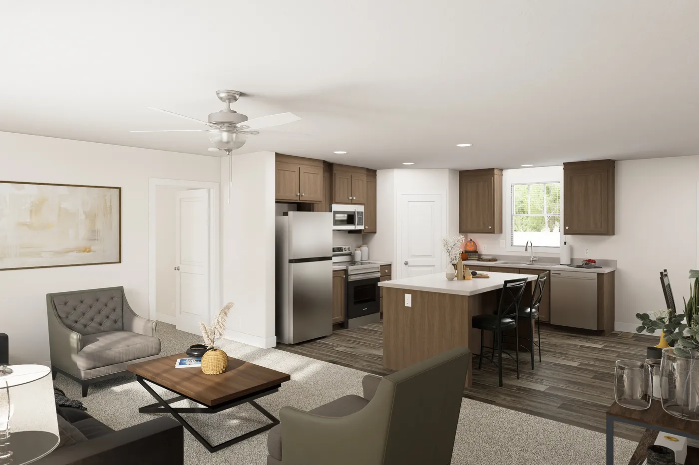 The 5228-MS067-1 EVANSVILLE Kitchen. This Manufactured Mobile Home features 3 bedrooms and 2 baths.