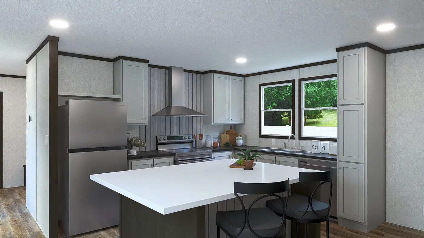 The FESTIVAL Kitchen. This Manufactured Mobile Home features 3 bedrooms and 2 baths.