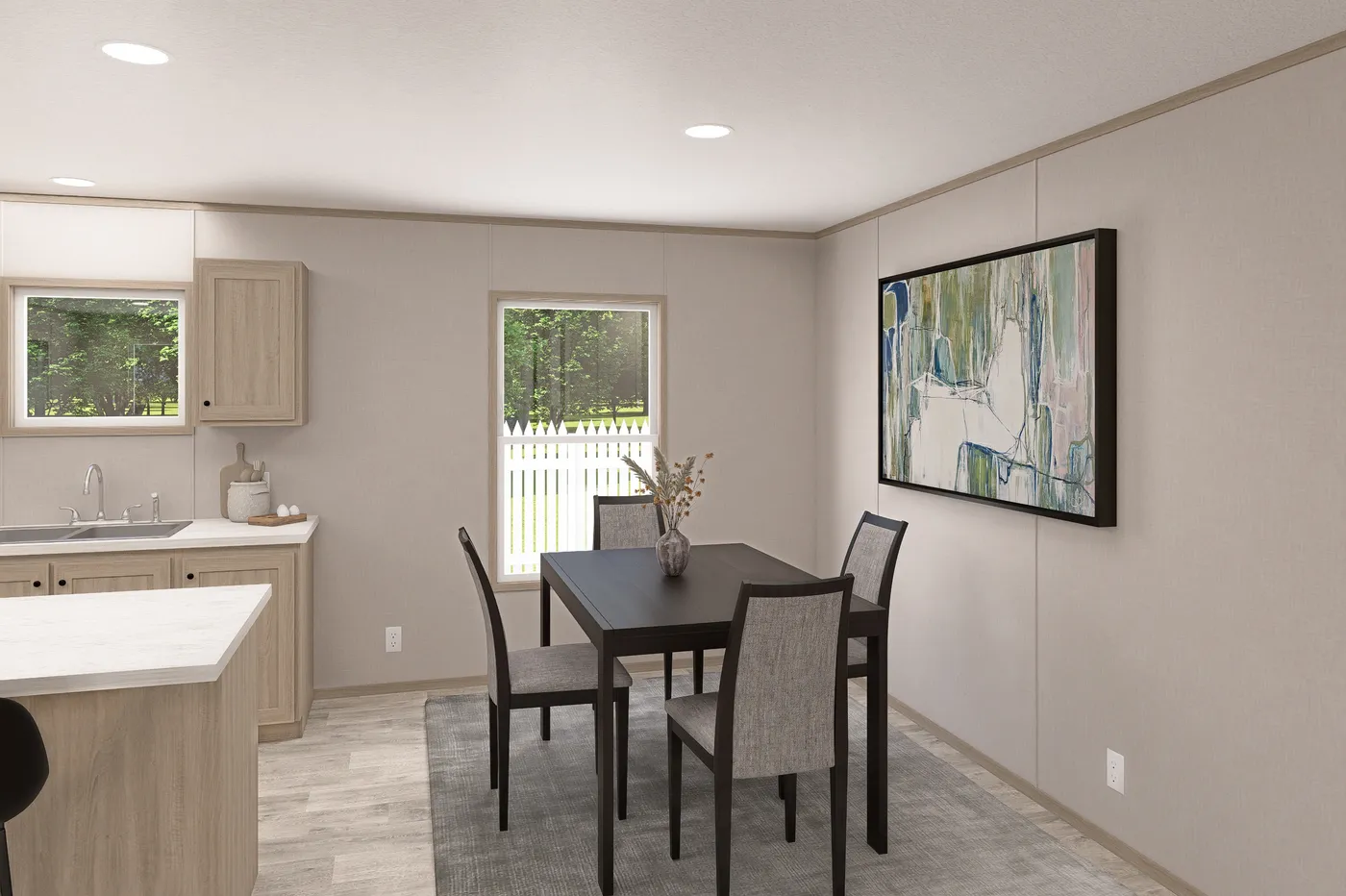 The THE EAGLE 68 Dining Room. This Manufactured Mobile Home features 4 bedrooms and 2 baths.