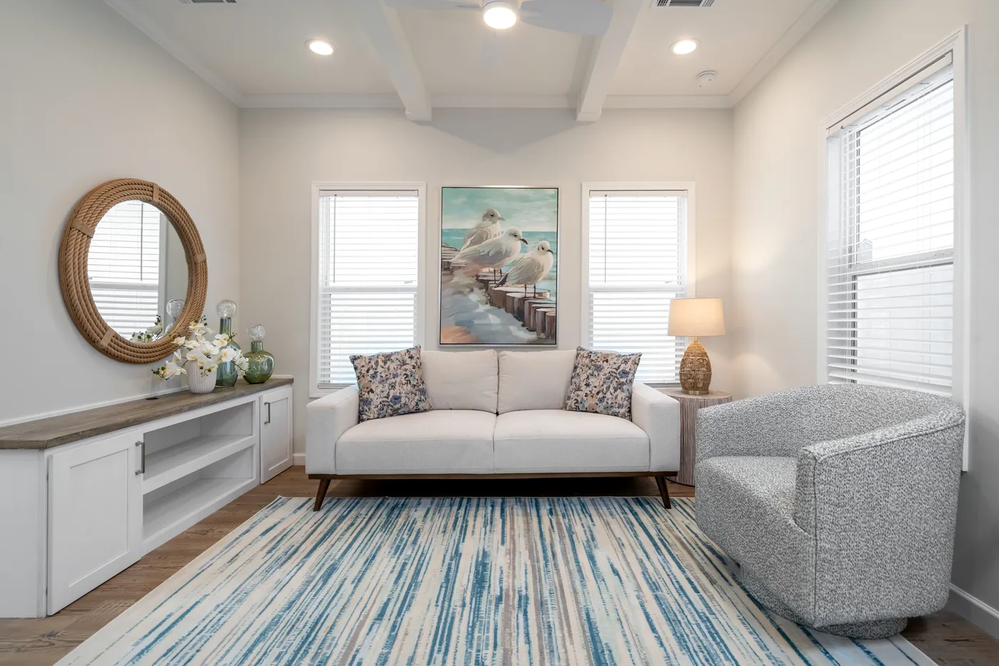 The TIFFANY Living Room. This Manufactured Mobile Home features 2 bedrooms and 2 baths.
