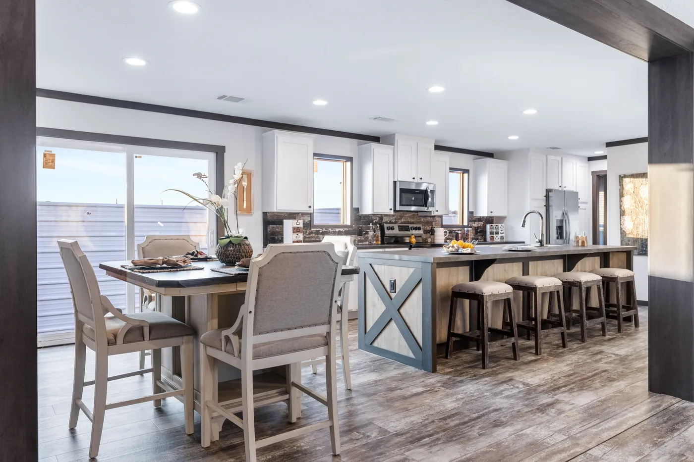 The BOUJEE XL Kitchen. This Manufactured Mobile Home features 4 bedrooms and 3 baths.