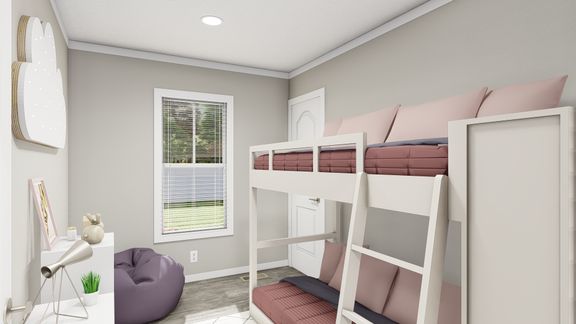 The THE ALEXANDER Bedroom. This Manufactured Mobile Home features 3 bedrooms and 2 baths.