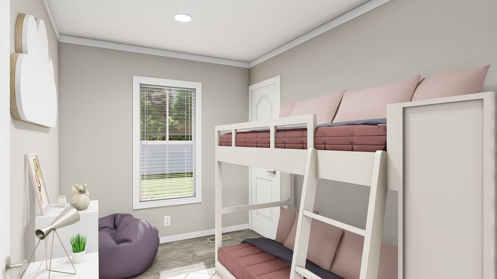 The THE ALEXANDER Bedroom. This Manufactured Mobile Home features 3 bedrooms and 2 baths.