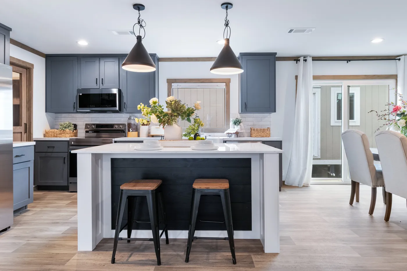 The FARM 3 FLEX Kitchen. This Manufactured Mobile Home features 3 bedrooms and 2 baths.