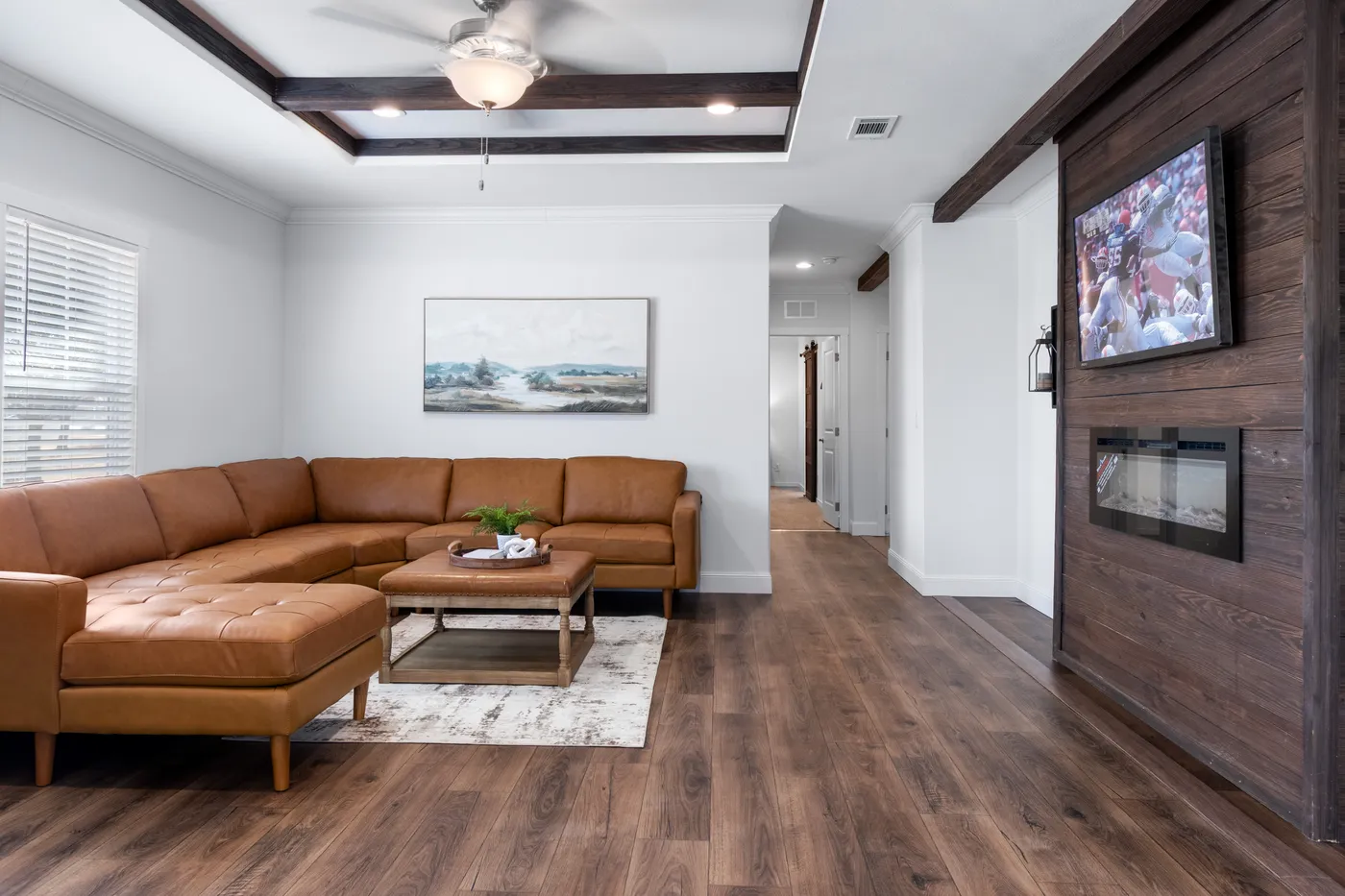 The THE SEDONA 4 Living Room. This Manufactured Mobile Home features 4 bedrooms and 2 baths.