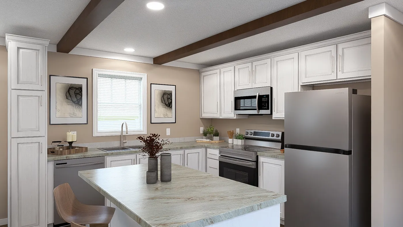 The THE DREAM Kitchen. This Manufactured Mobile Home features 3 bedrooms and 2 baths.