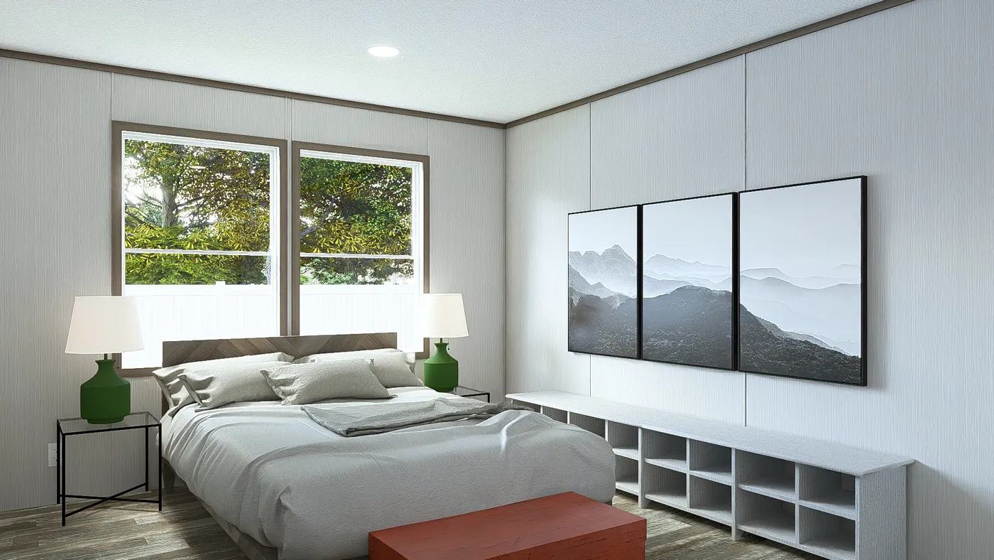 The ULTRA PRO JEWEL 3 BR 32X60 Bedroom. This Manufactured Mobile Home features 3 bedrooms and 2 baths.