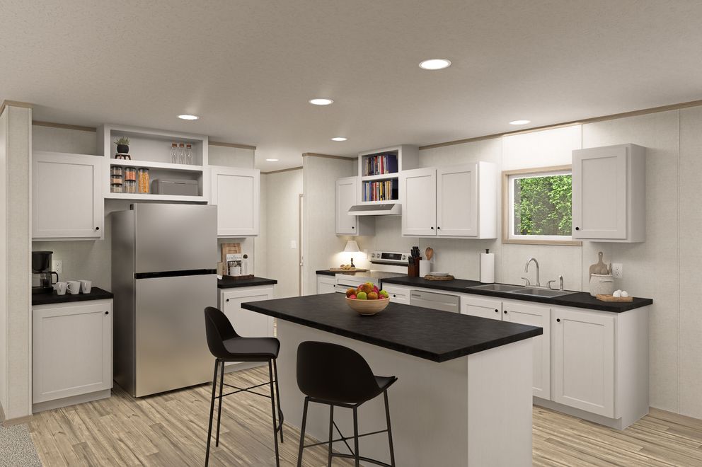 The THE EAGLE 76 Kitchen. This Manufactured Mobile Home features 5 bedrooms and 2 baths.