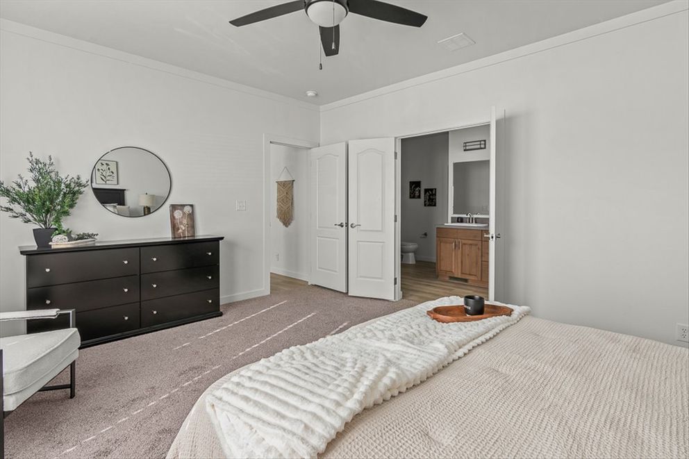 The TU3068A Primary Bedroom. This Manufactured Mobile Home features 4 bedrooms and 2 baths.