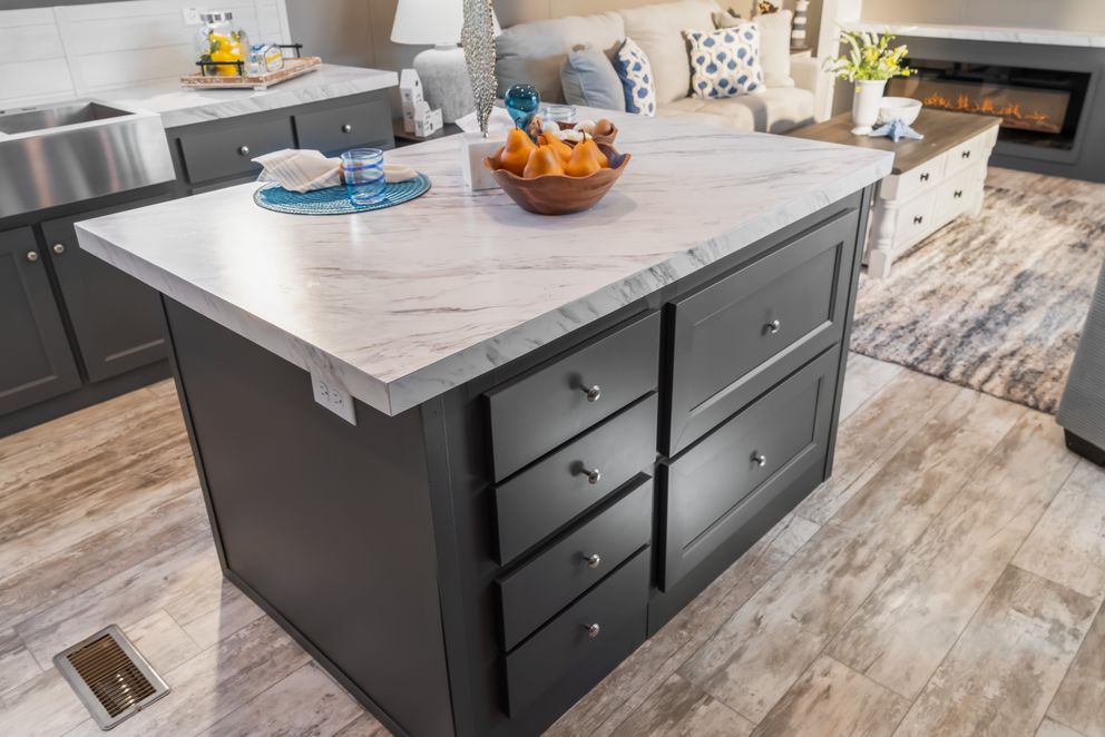 The THE DRIFTWOOD Kitchen. This Manufactured Mobile Home features 3 bedrooms and 2 baths.