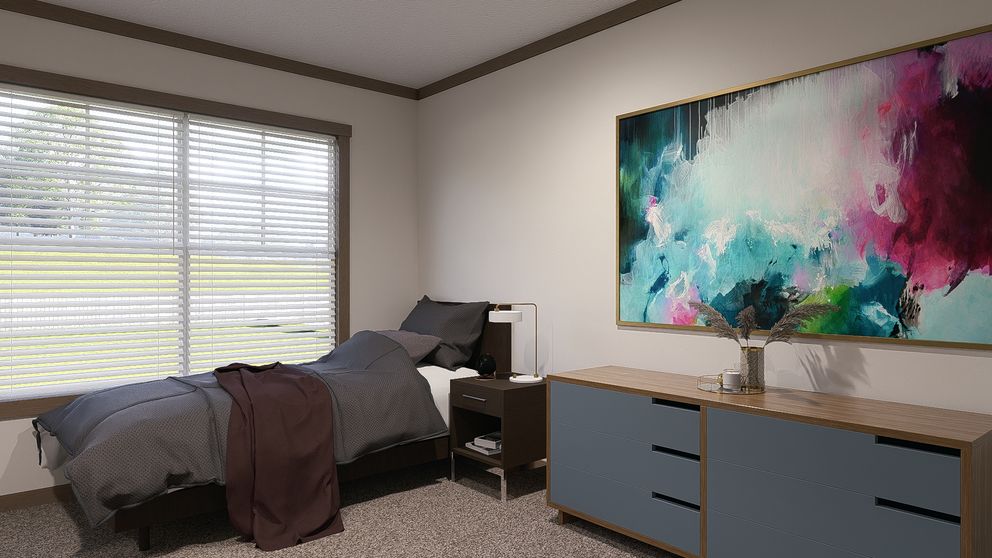 The NELLIE ELITE Guest Bedroom. This Manufactured Mobile Home features 4 bedrooms and 3 baths.