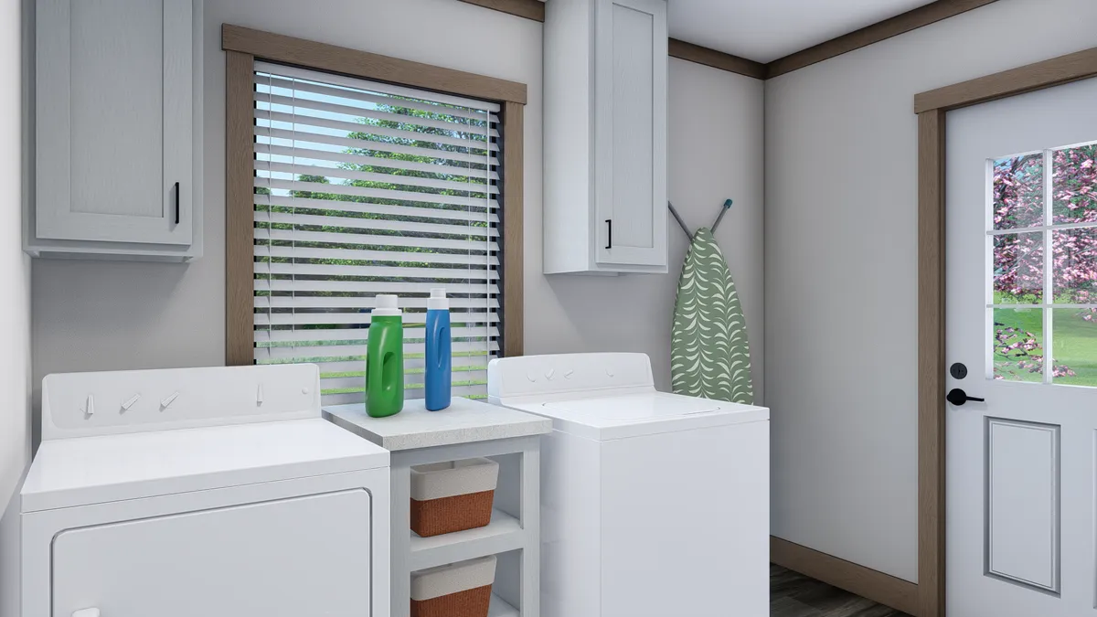 The FARM 3 FLEX Utility Room. This Manufactured Mobile Home features 3 bedrooms and 2 baths.