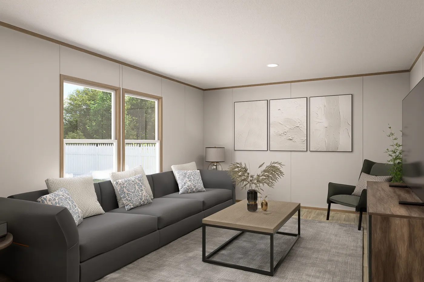 The THE EAGLE 60 Den. This Manufactured Mobile Home features 3 bedrooms and 2 baths.