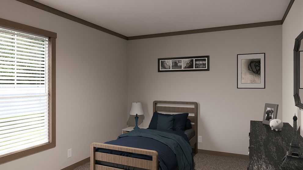 The LIZZIE ELITE Bedroom. This Manufactured Mobile Home features 3 bedrooms and 2 baths.