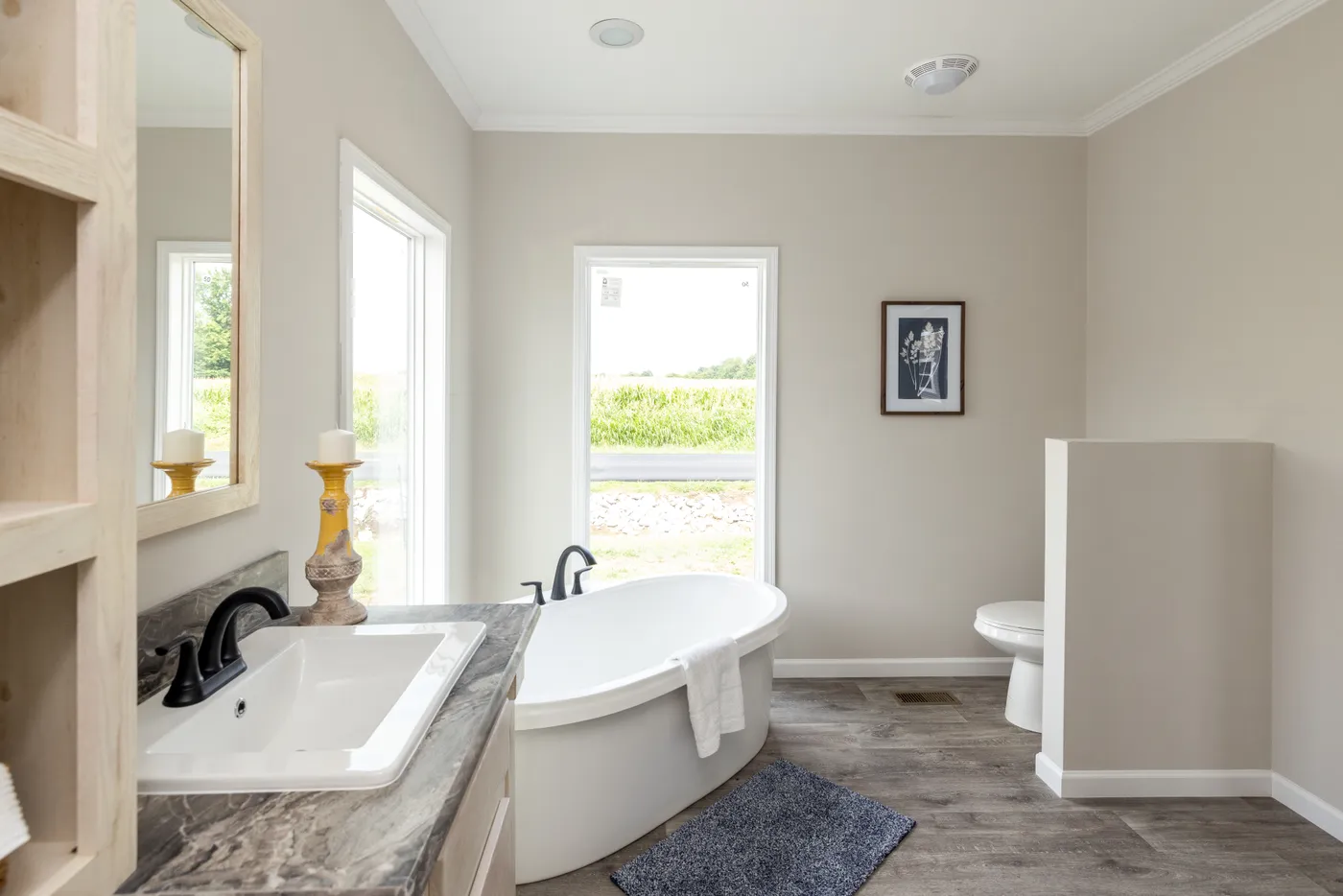 The THE ROGUE Primary Bathroom. This Manufactured Mobile Home features 3 bedrooms and 2 baths.