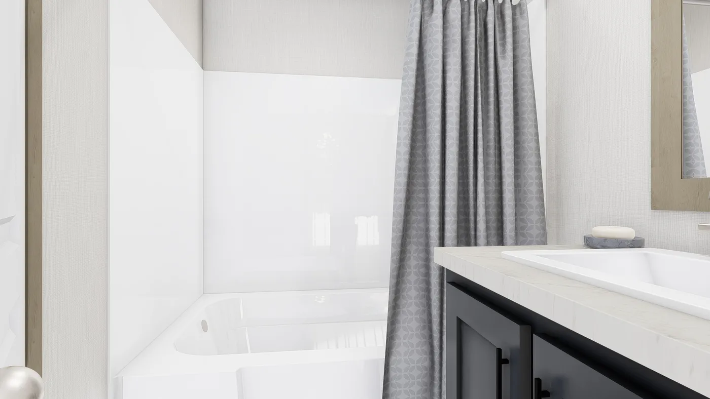 The LEWIS Primary Bathroom. This Manufactured Mobile Home features 2 bedrooms and 2 baths.