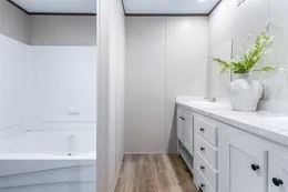 The SELECT 16723F Primary Bathroom. This Manufactured Mobile Home features 3 bedrooms and 2 baths.