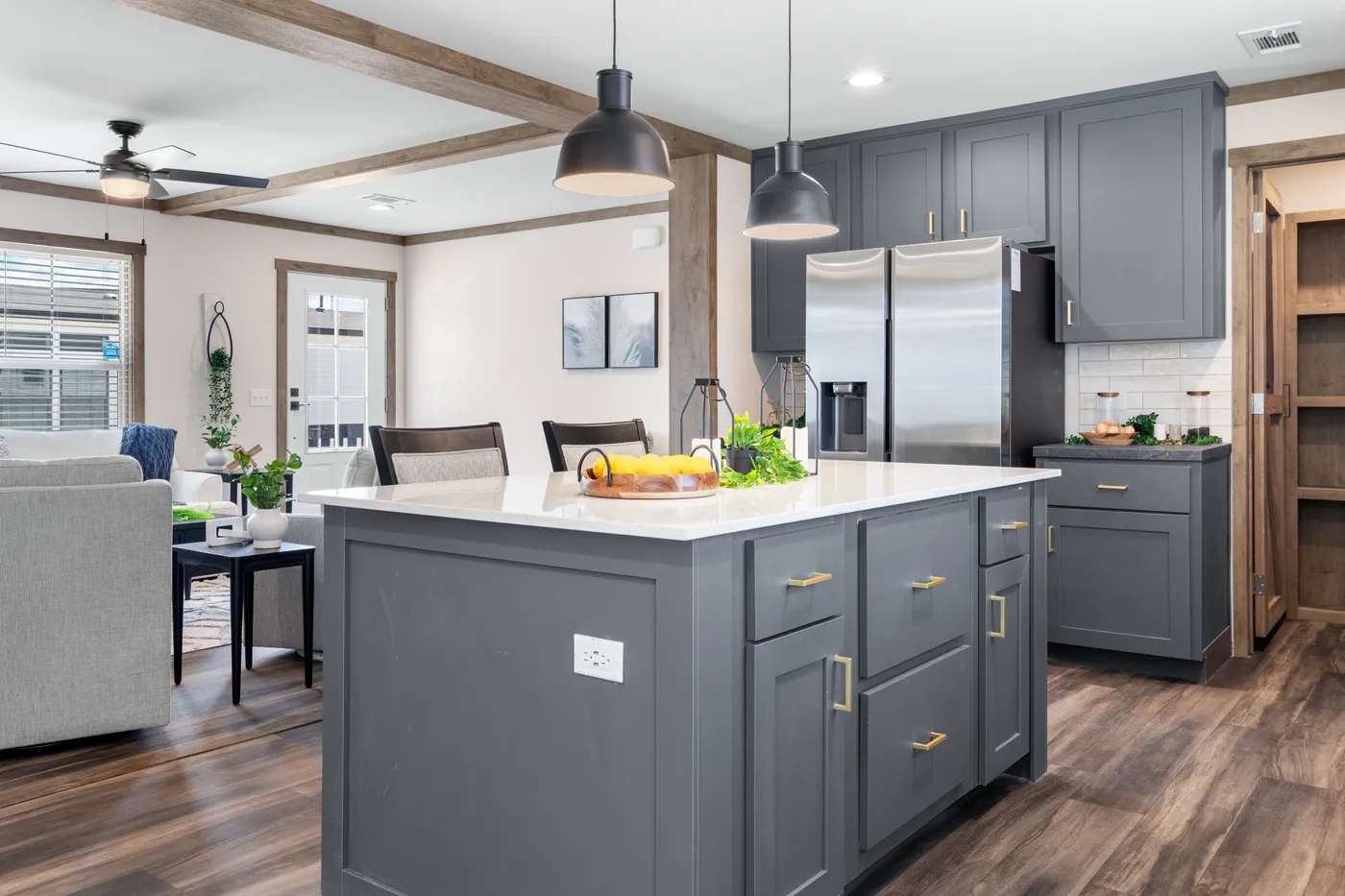 The FARM 4 FLEX Kitchen. This Manufactured Mobile Home features 4 bedrooms and 3 baths.