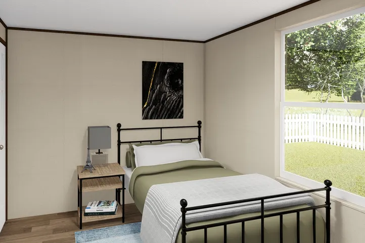 The ELATION Guest Bedroom. This Manufactured Mobile Home features 3 bedrooms and 2 baths.