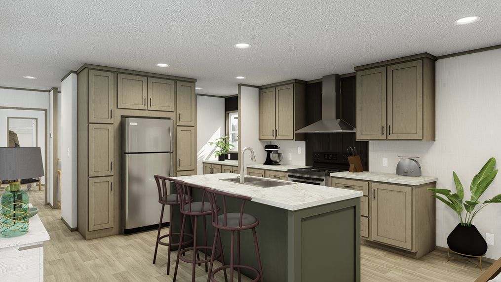 The TUSCANY Kitchen. This Manufactured Mobile Home features 2 bedrooms and 2 baths.