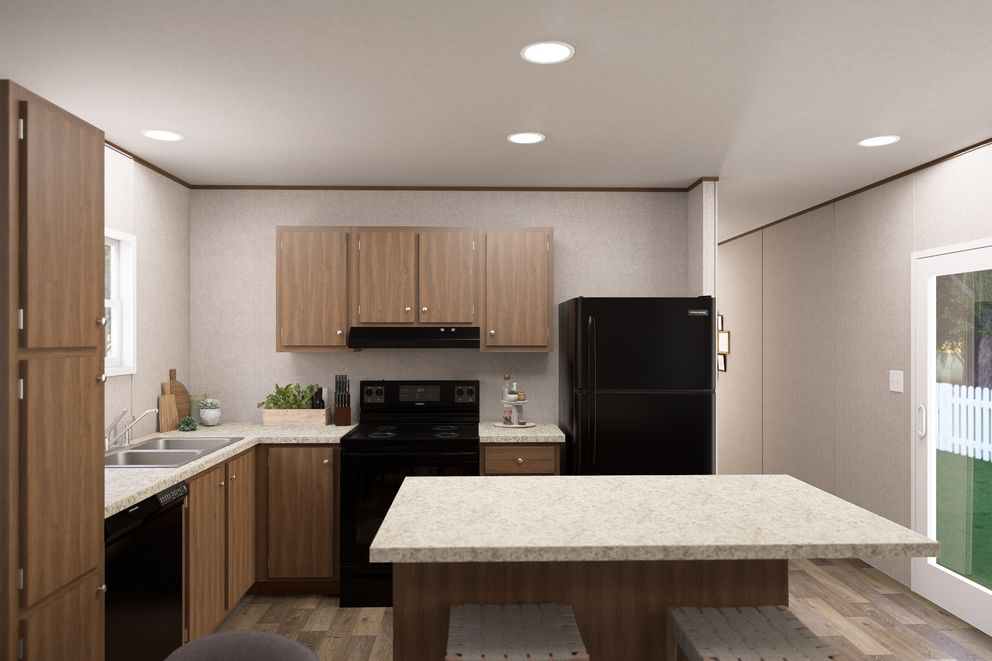 The ASPEN Kitchen. This Manufactured Mobile Home features 3 bedrooms and 2 baths.