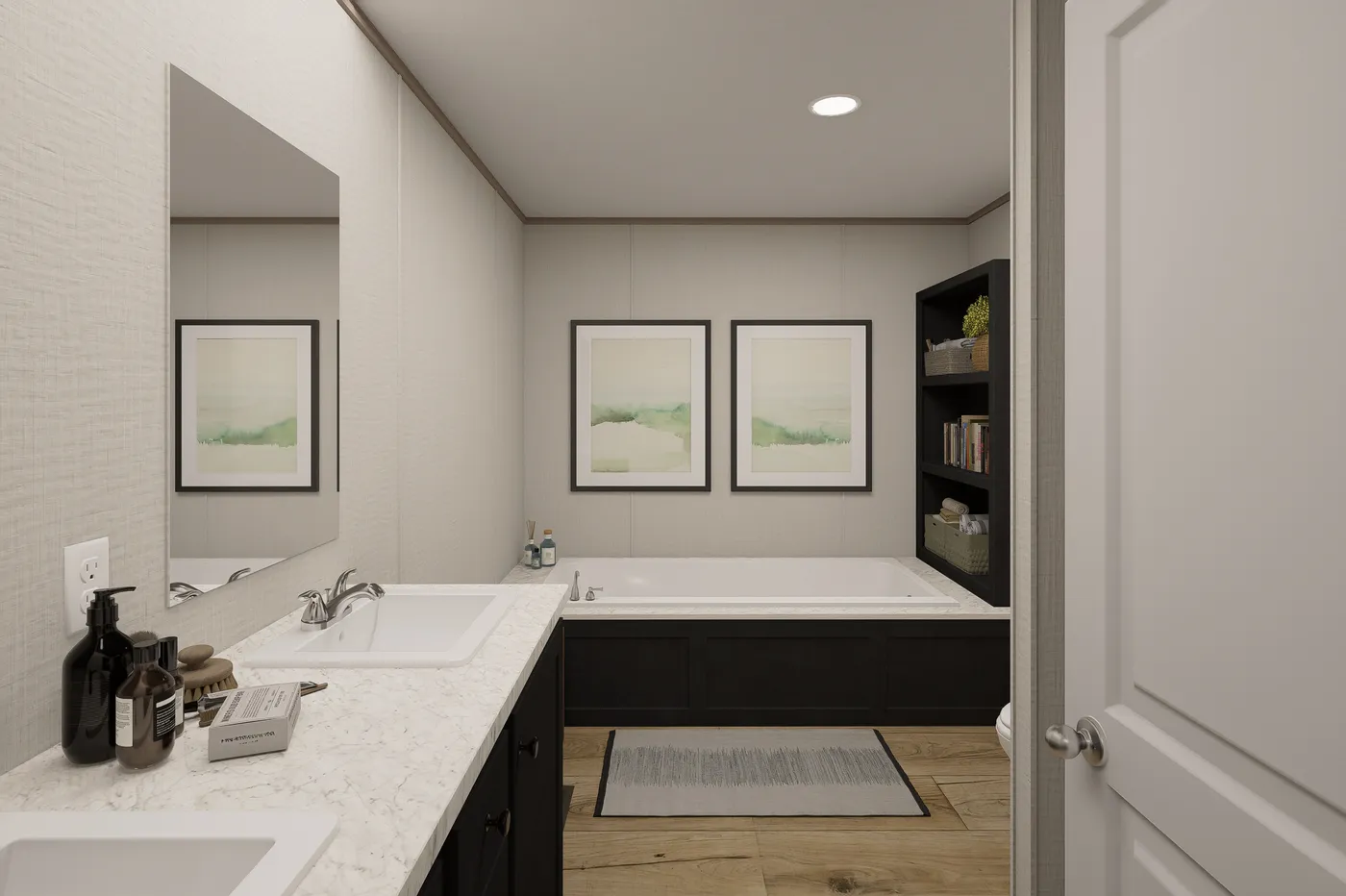 The ULTRA FLEX Primary Bathroom. This Manufactured Mobile Home features 4 bedrooms and 2 baths.