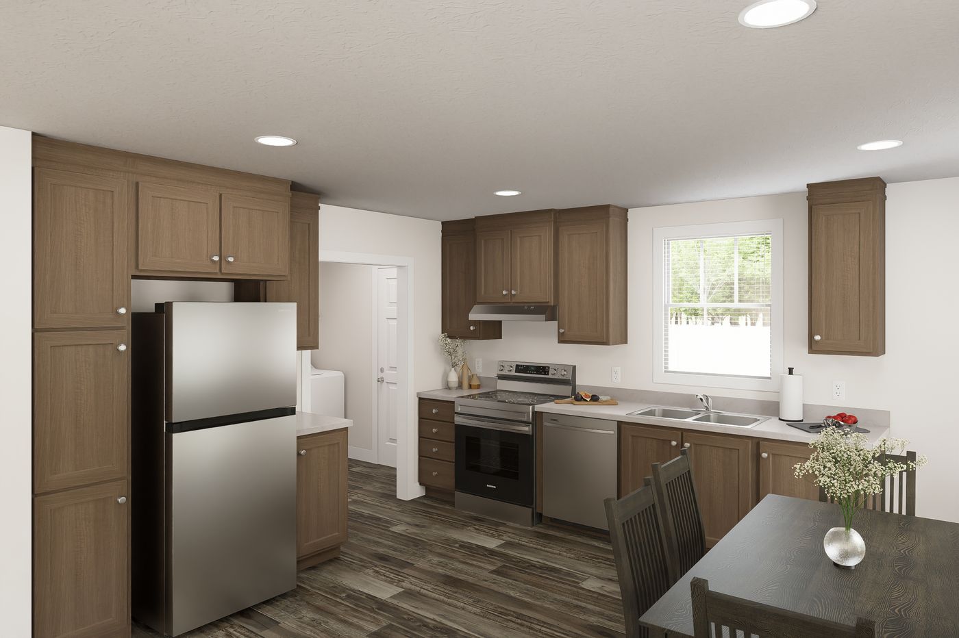 The 4428-MS066 BLUFFTON Kitchen. This Manufactured Mobile Home features 3 bedrooms and 2 baths.