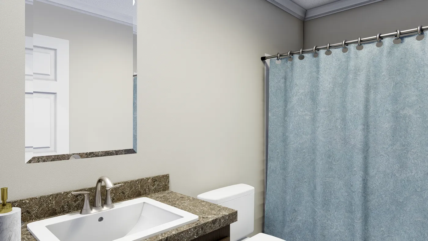 The PINEHURST 3104 Guest Bathroom. This Manufactured Mobile Home features 3 bedrooms and 2 baths.