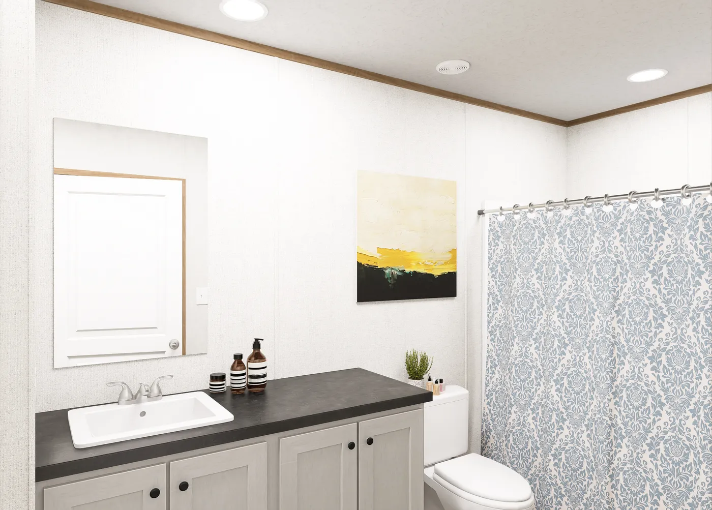 The BEACON Primary Bathroom. This Manufactured Mobile Home features 3 bedrooms and 2 baths.