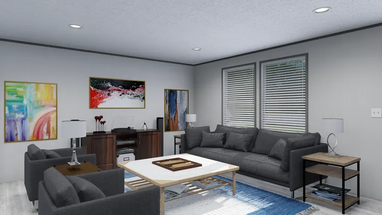 The VISION Living Room. This Manufactured Mobile Home features 4 bedrooms and 2 baths.