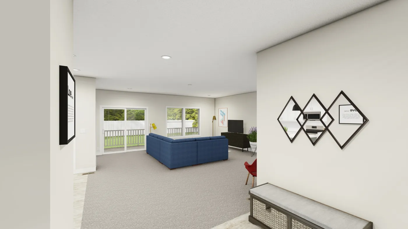 The HIP-4266-4B            SUBLIME Living Room. This Manufactured Mobile Home features 4 bedrooms and 2.5 baths.