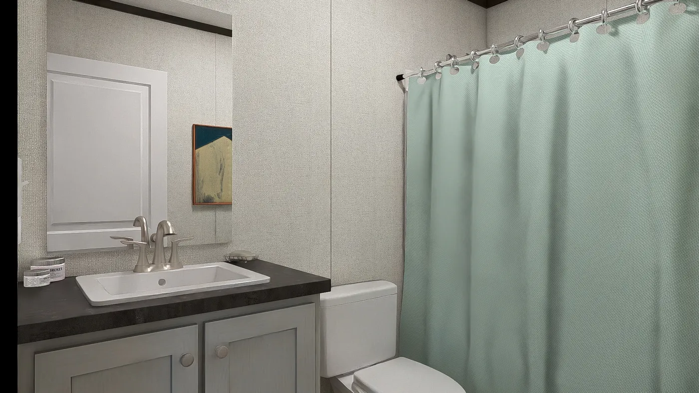 The COLOSSAL Guest Bathroom. This Manufactured Mobile Home features 3 bedrooms and 2 baths.