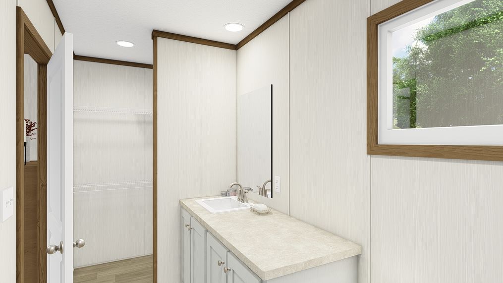 The SPIRIT Primary Bathroom. This Manufactured Mobile Home features 2 bedrooms and 2 baths.