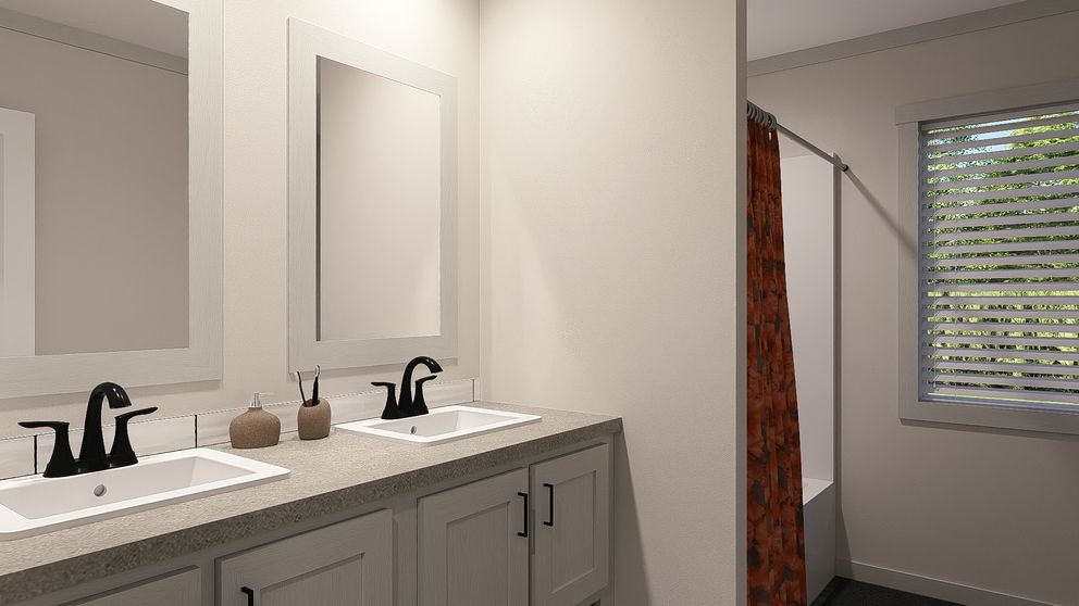 The FARM 3 FLEX ELITE DEN Guest Bathroom. This Manufactured Mobile Home features 3 bedrooms and 2 baths.
