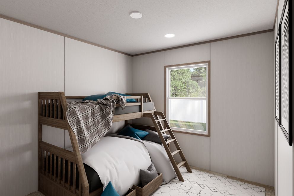 The ULTRA FLEX Bedroom. This Manufactured Mobile Home features 3 bedrooms and 2 baths.