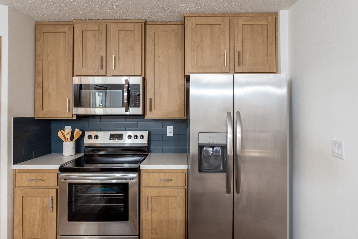 The THE ANTHONY Kitchen. This Manufactured Mobile Home features 2 bedrooms and 2 baths.