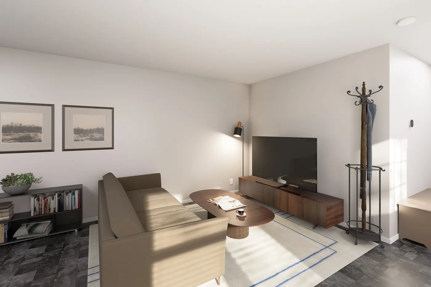 The DRM661M 66'              DREAM Living Room. This Manufactured Mobile Home features 2 bedrooms and 2 baths.