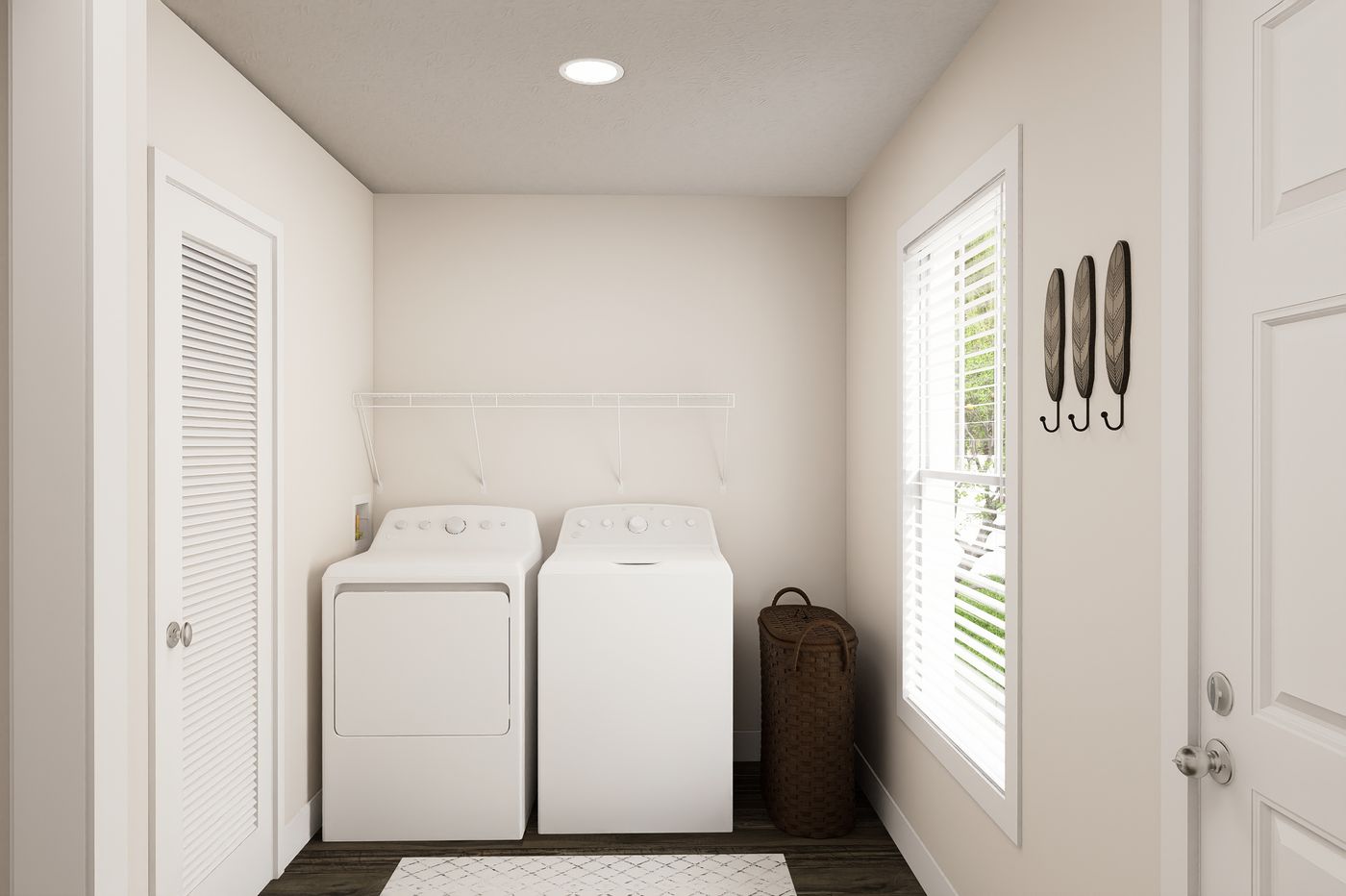 The 5228-MS067-1 EVANSVILLE Utility Room. This Manufactured Mobile Home features 3 bedrooms and 2 baths.