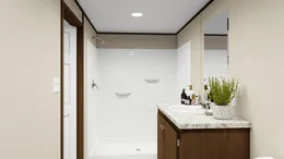 The SPLENDOR Primary Bathroom. This Manufactured Mobile Home features 3 bedrooms and 2 baths.