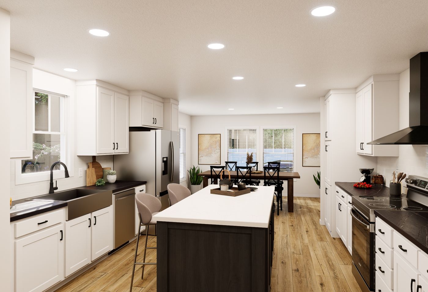 The PIONEER ST 6030-MS064 SECT Kitchen. This Manufactured Mobile Home features 3 bedrooms and 2 baths.