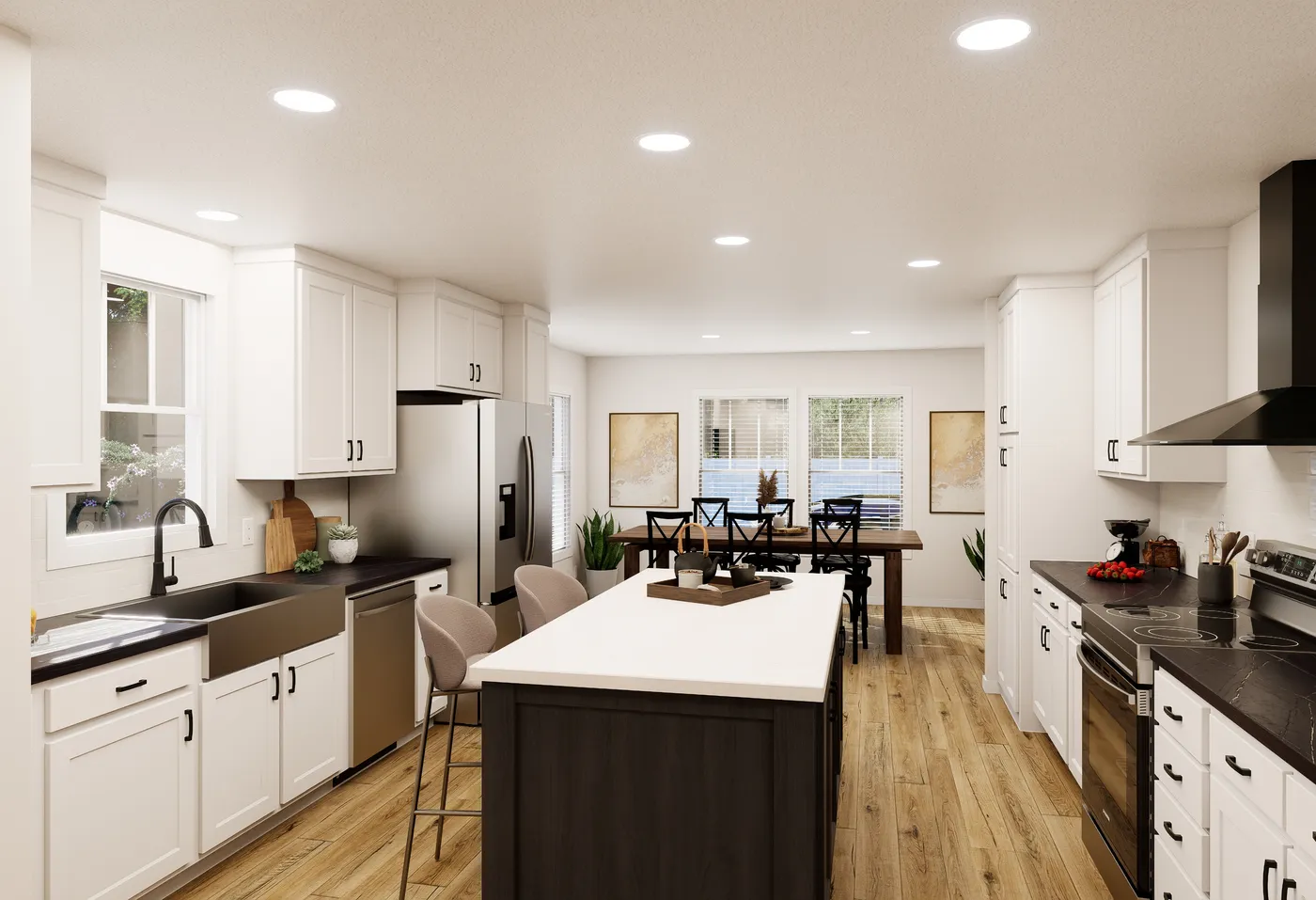 The PIONEER ST 6030-MS064 SECT Kitchen. This Manufactured Mobile Home features 3 bedrooms and 2 baths.