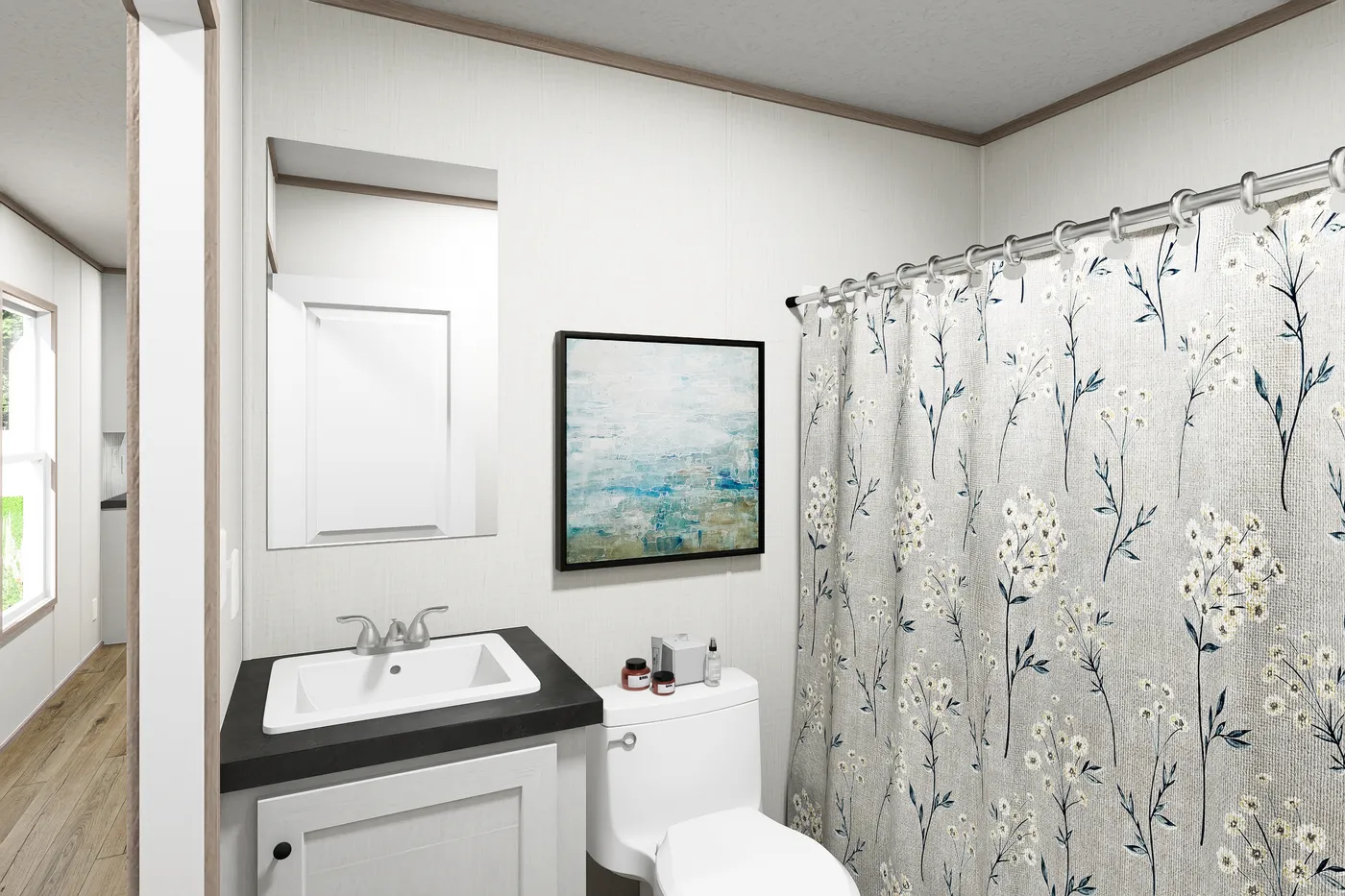 The ATLAS Guest Bathroom. This Manufactured Mobile Home features 2 bedrooms and 2 baths.