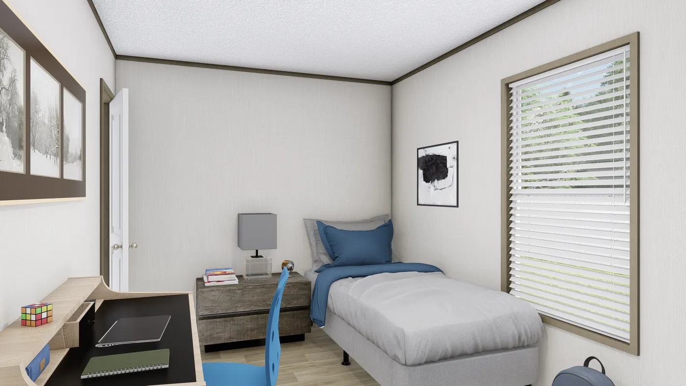 The MAGELLAN Bedroom. This Manufactured Mobile Home features 3 bedrooms and 2 baths.